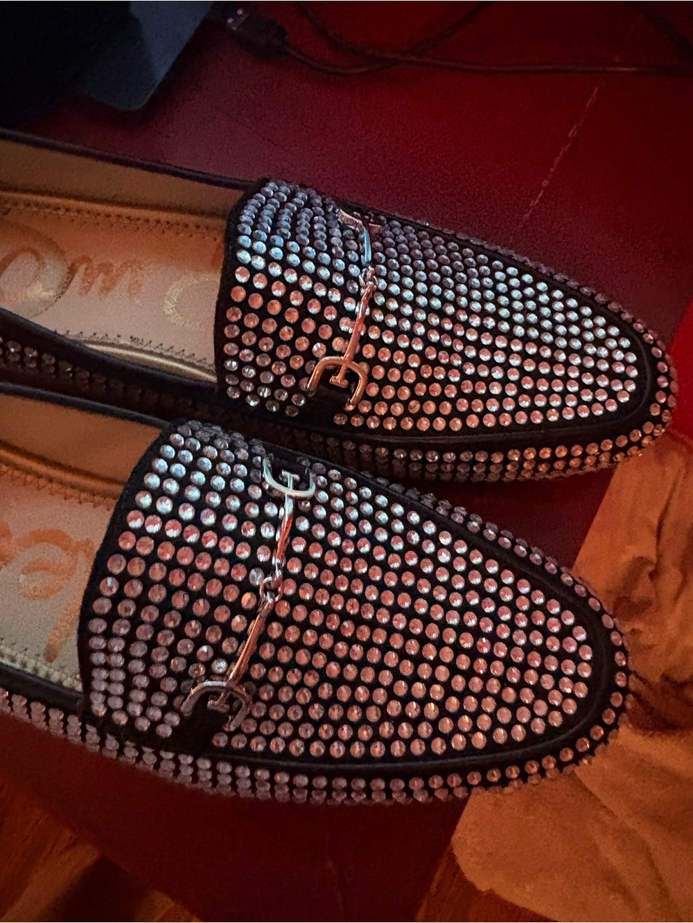 Sam Edelman Loraine Glitz Black Crystal-Studded horse- Bit Loafers size 9 - Picture 5 of 8